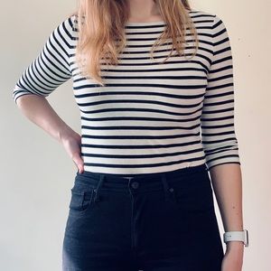 Boatneck striped top